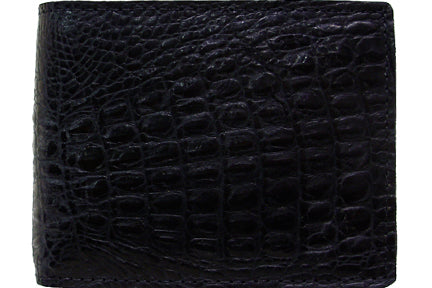 0244B - Wallet - Genuine Italian leather, Bi-fold, cc slots on both sides, open pockets, inserts, Croc print