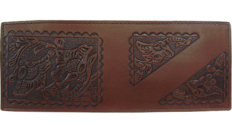 0248C - Wallet - Bi-fold, floral tooled, name plate