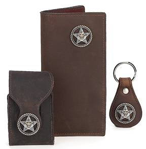 F2103042S - Flip phone cell case -  2 tone longhorn on a star edged by rope, clip on back (Matching 0302042S, 8102042S)