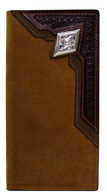 P0350034T - Wallet - 1 plain overlay and 1 embossed overlay with a large diamond concho