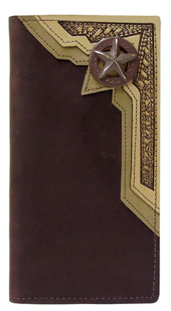 P0351164C - Wallet - 2 overlays with 1 embossed, rustic star concho