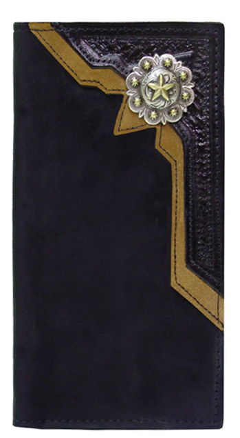 E0352010B - Wallet - 2 overlays with 1 embossed, gold star on 2 tone berry concho