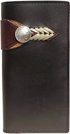 E0365107B - Wallet-2 overlays with lacing and indian head nickel concho