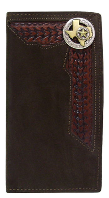 P0380070C - Wallet - Gold Texas with a gold star on engraved silver circle