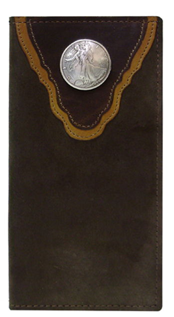 P0396105C - Wallet - 2 overlays with a Lady Liberty concho