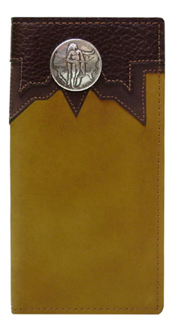 E0415102T - Wallet - 2 overlays with Indian half dollar concho