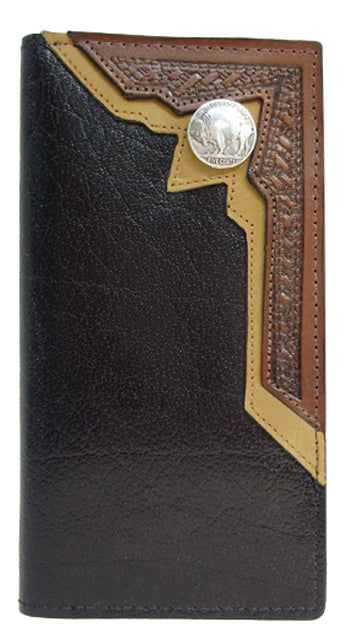 P0459106B - Wallet - 2 overlays with 1 embossed, Indian head concho