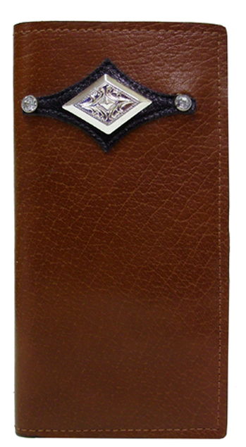 0472034T - Wallet - 1 overlay with a rhinestone on eah end and a large diamond concho in the center