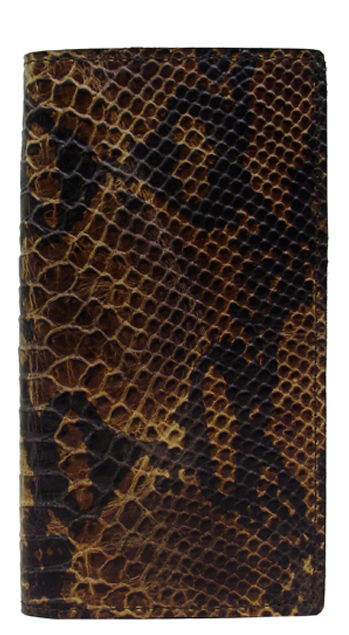 P0579000 - Wallet - Genuine Italian leather, single cc slots, 2 pockets, insert, snake skin