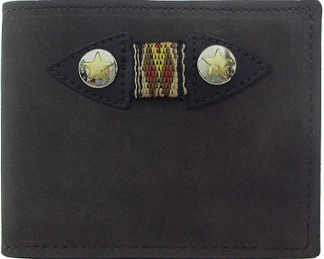 0260058C - Wallet - Bi-fold, ribbon with arrow overlay, 2 gold star conchos