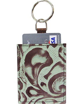 0815T - Keychain - Genuine Italian leather credit card pocket with key ring