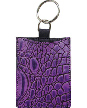 0816PU - Keychain - Genuine Italian leather credit card pocket with key ring