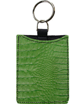 0821GN - Keychain - Genuine Italian leather credit card pocket with key ring