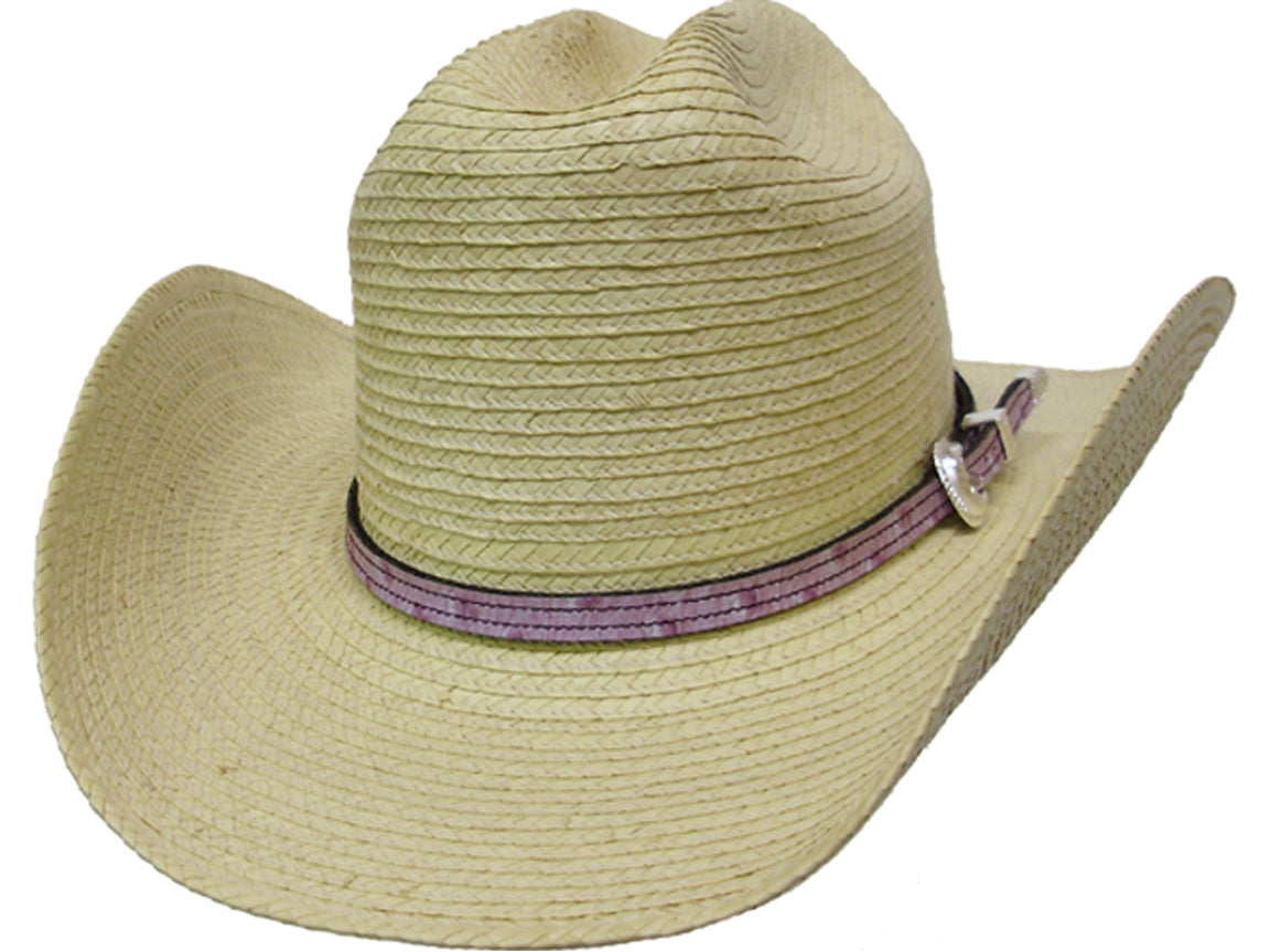 1010W - Hat band - Purple ostrich print