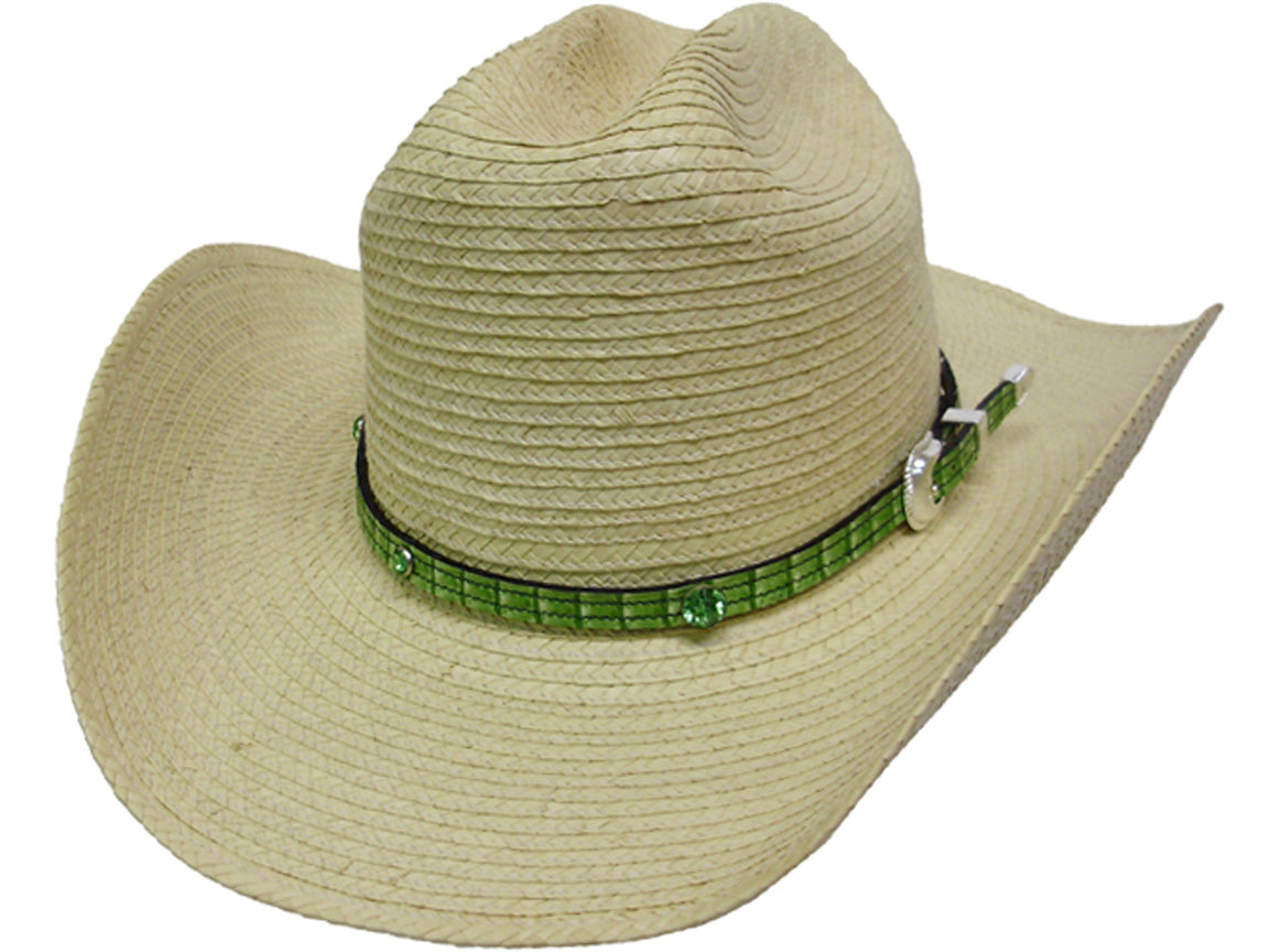 1014AA - Hat band - Gator print with green rhinestones