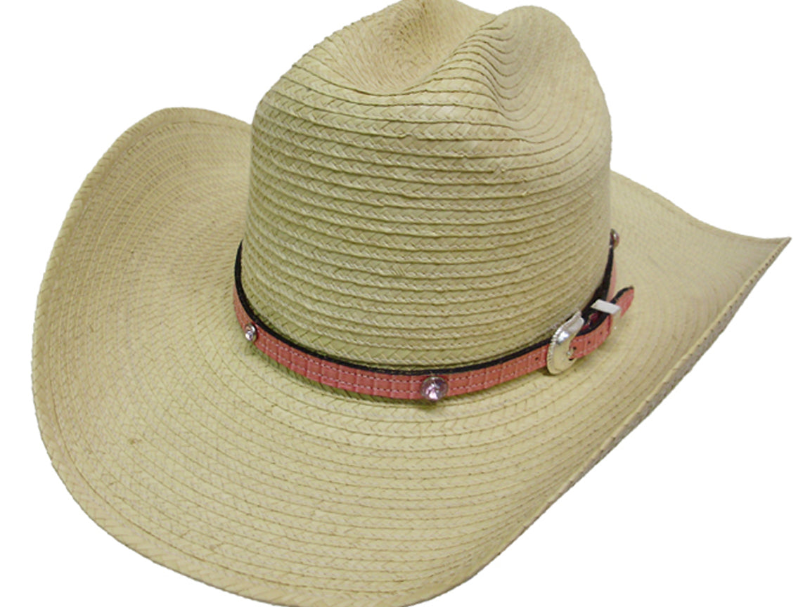 1014PP - Hat band - Gator print with pink rhinestones