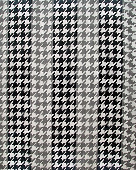 200027BW - 13 x 60<br />Scarf - Satin, black/white hounds tooth design