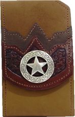 F2128050T - Flip phone cell case - 2 overlays, star concho, clip on back