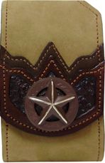 F2128164T - Flip phone cell case - 2 overlays, rustic star concho, clip on back