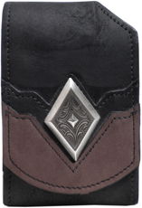 F2131035B - Flip phone cell case - Nubuck, 2 overlay, diamond concho, clip on back (Matching 0340035B, 8112035B)