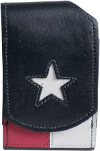 F2181 - Flip phone cell case - Red, white and blue with star, clip on back