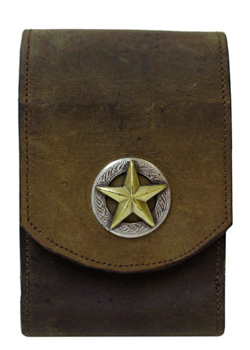 X2184055S - XL Smart Phone Case - Raised gold star on antique silver circle, clip on back