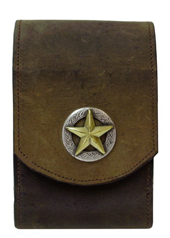 V2184055S - Smart phone case - Raised gold star on antique silver circle, clip on back