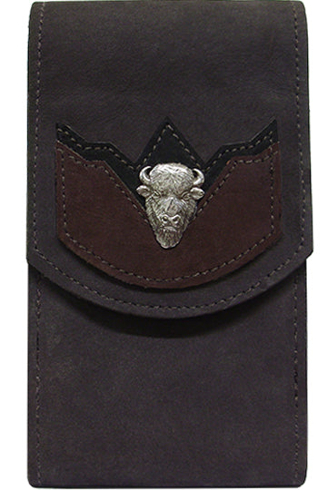 V2232266C - Smart phone case - 2 overlays, buffalo face concho, clip on back