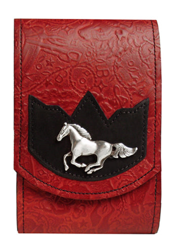 X2245048R - XL Smart Phone Case - 1 overlay, Boot & Saddle print, running horse concho, clip on back