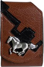 F2285048T - Flip phone cell case - Grain, 2 overlays, running horse concho, clip on back (Matching 0490048T, 8227048T)