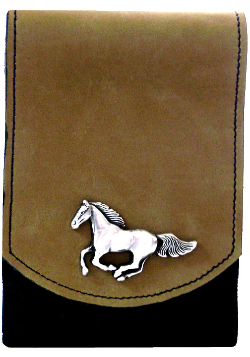 V2290048B - Smart Phone Case - Running horse concho, clip on back - Black