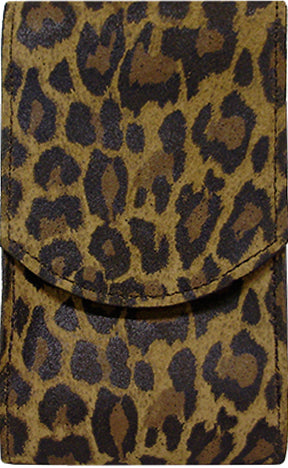 V2300000 - Smart phone case - Genuine Italian leather leopard print, clip on back