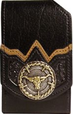 F2805043B - Flip phone cell case - 2 overlays, longhorn with barbwire edging, clip on back