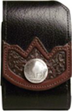 F2808106B - Flip phone cell case - 1 overlay, buffalo nickel concho, clip on back