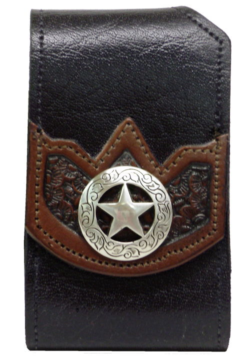 F2808050B - Flip phone cell case - 1 overlay, silver star, clip on back