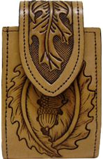 F2835N - Flip phone cell case - Embossed acorn and foliage, clip on back