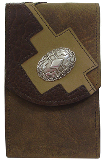 V2852255S - Smart phone case - 2 overlays , oval southwest concho, clip on back