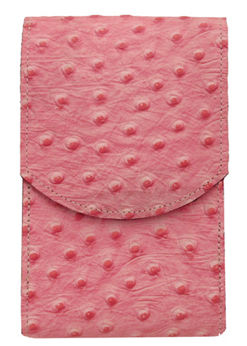 V2876000PP - Smart phone case - Pink ostrich print, back clip