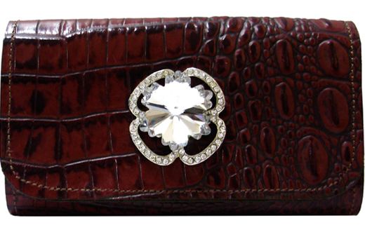 H2880230W - Smart phone case - Horizontal, Genuine Italian leather, rhinestone concho, clip on back