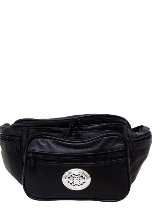 400488BK-1 - 12 X 6 X 3<br />Fanny Pack w/concho 1 - Black