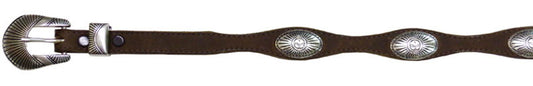 4541029S - Belt - 1 width, Scallop sides with Aztec conchos