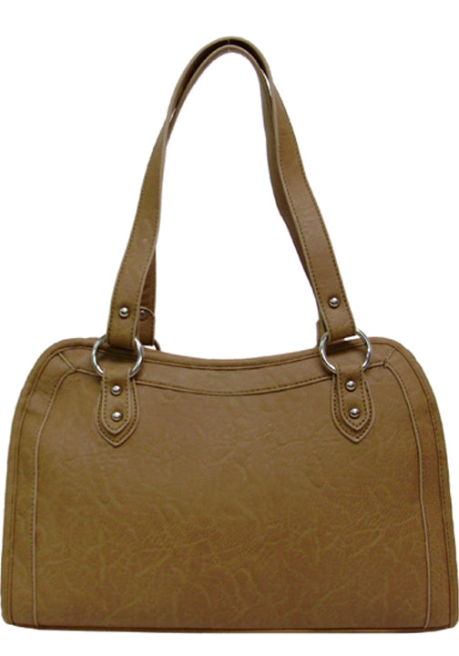 500202TN - 14 x 8.5 x 3.5<br />Solid, zipper comp with 3 pockets, back zipper vert concealed and open pockets, feet