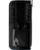 W500550BK - 7 x 3.25 <br/> Gator print, Credit Card holder w/snap holder, open back pocket, zipper pocket - Black