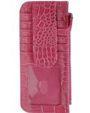 W500550HP - 7 x 3.25 <br/> Gator print, Credit Card holder w/snap holder, open back pocket, zipper pocket - Hot Pink