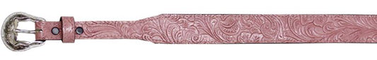 502000PP - Belt - 1.25 width, Genuine leather, tapered end - Pink Carnation