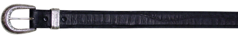 5330000B - Belt - 1.25 width straight, Genuine Italian leather croc with filler