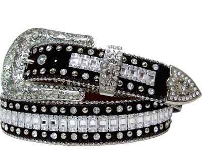 5454BK - Rhinestone Bling Belt