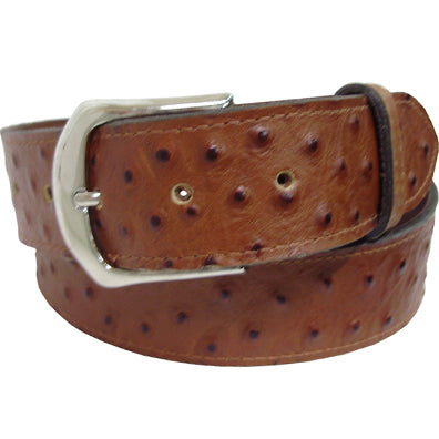 7148000CN - 1.5 Italian Leather Belt, Embossed Ostrich