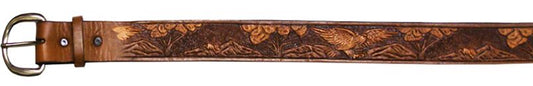 724168 - Belt - 1.5 width, Hand painted, Eagles, trees & mountains