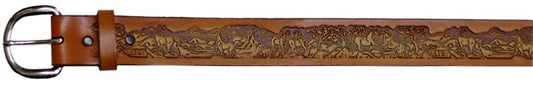 733158 - Belt - 1.5 Embossed Wild Horses - Airbrush Finish